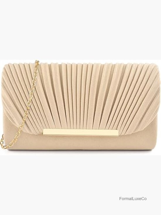 Handbags - Velvet Faux Suede Evening Clutch Purse with Removable Chain